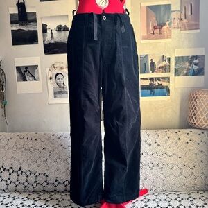 Emporio Armani black velvet cotton pants